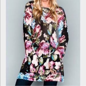 Mumu Mello Show Me Your Mumu Festibell Floral Knit Sweater XS Long Bell Slvs